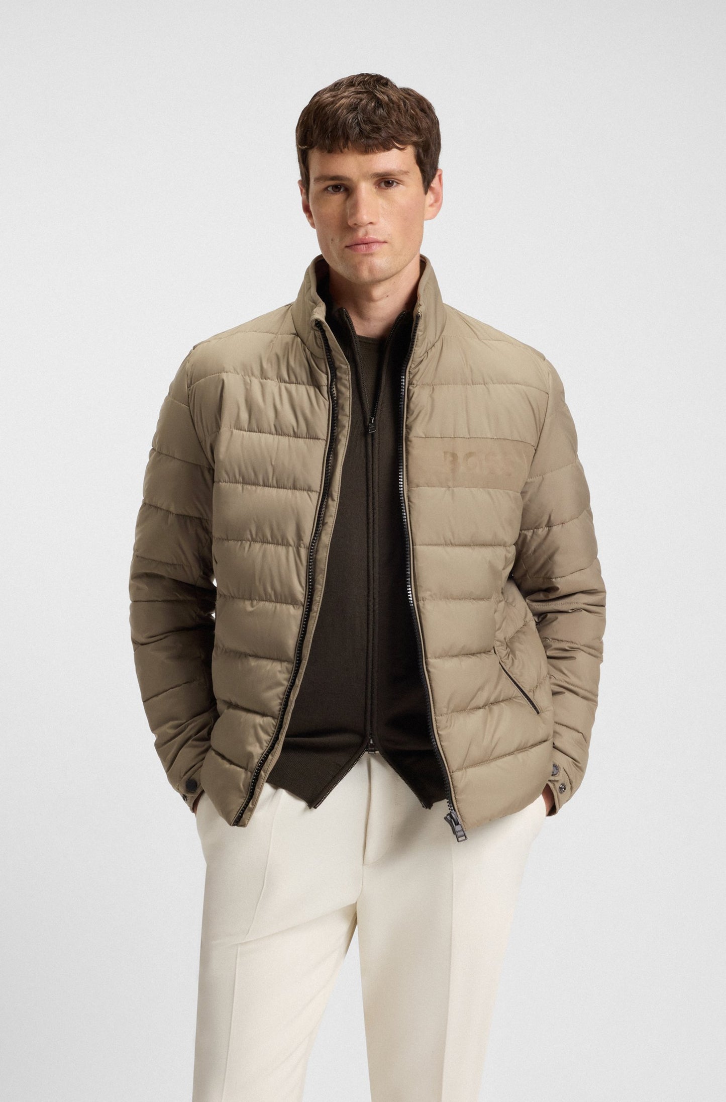 Boss Water-repellent jacket with logo detail