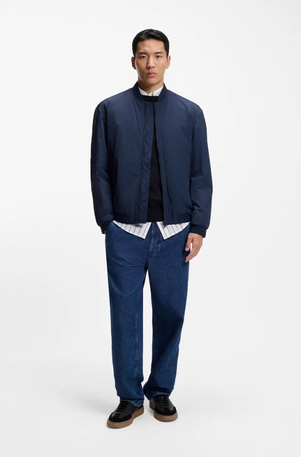 Boss Water-repellent bomber jacket in soft-touch fabric