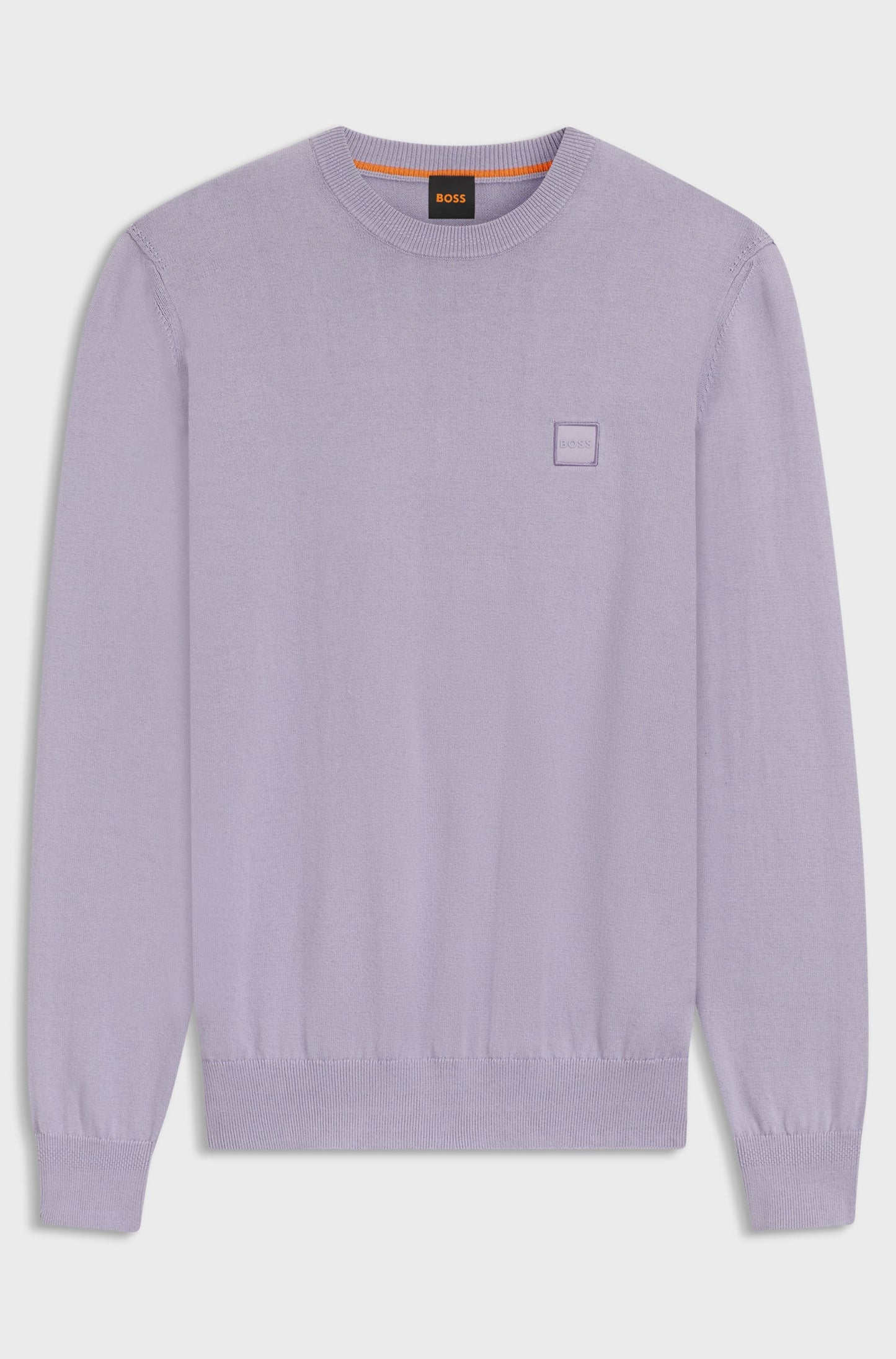 Boss Knitted sweater in cotton and cashmere with logo label