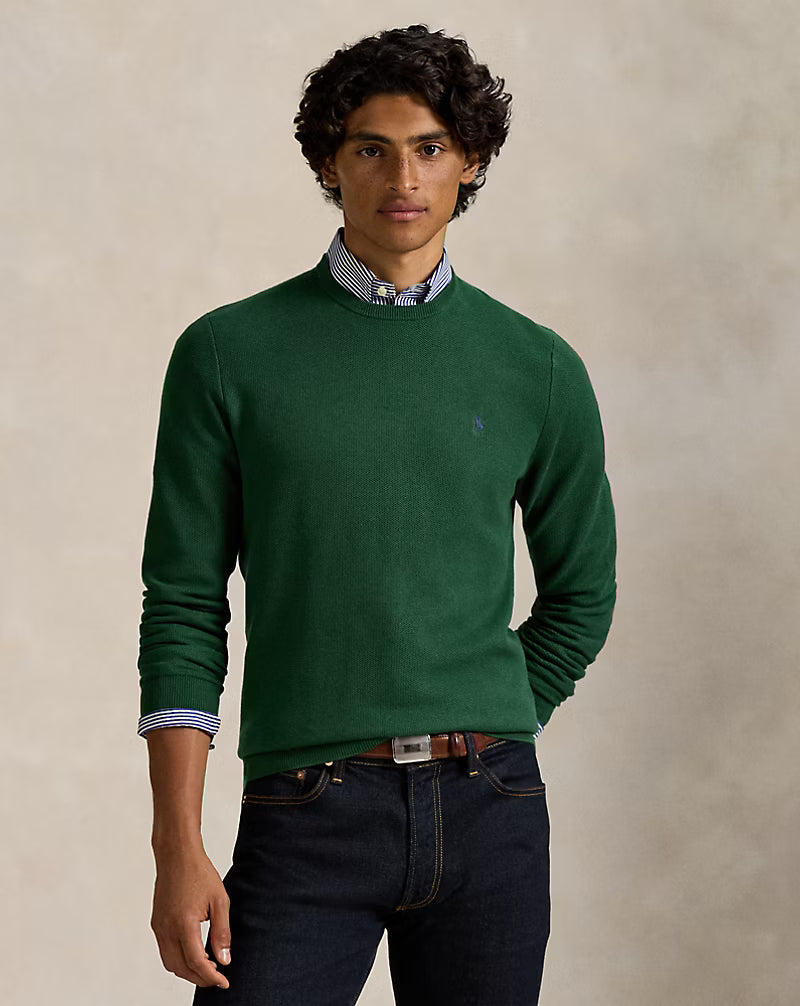 Ralph Lauren Mesh-Knit Cotton Crewneck Jumper