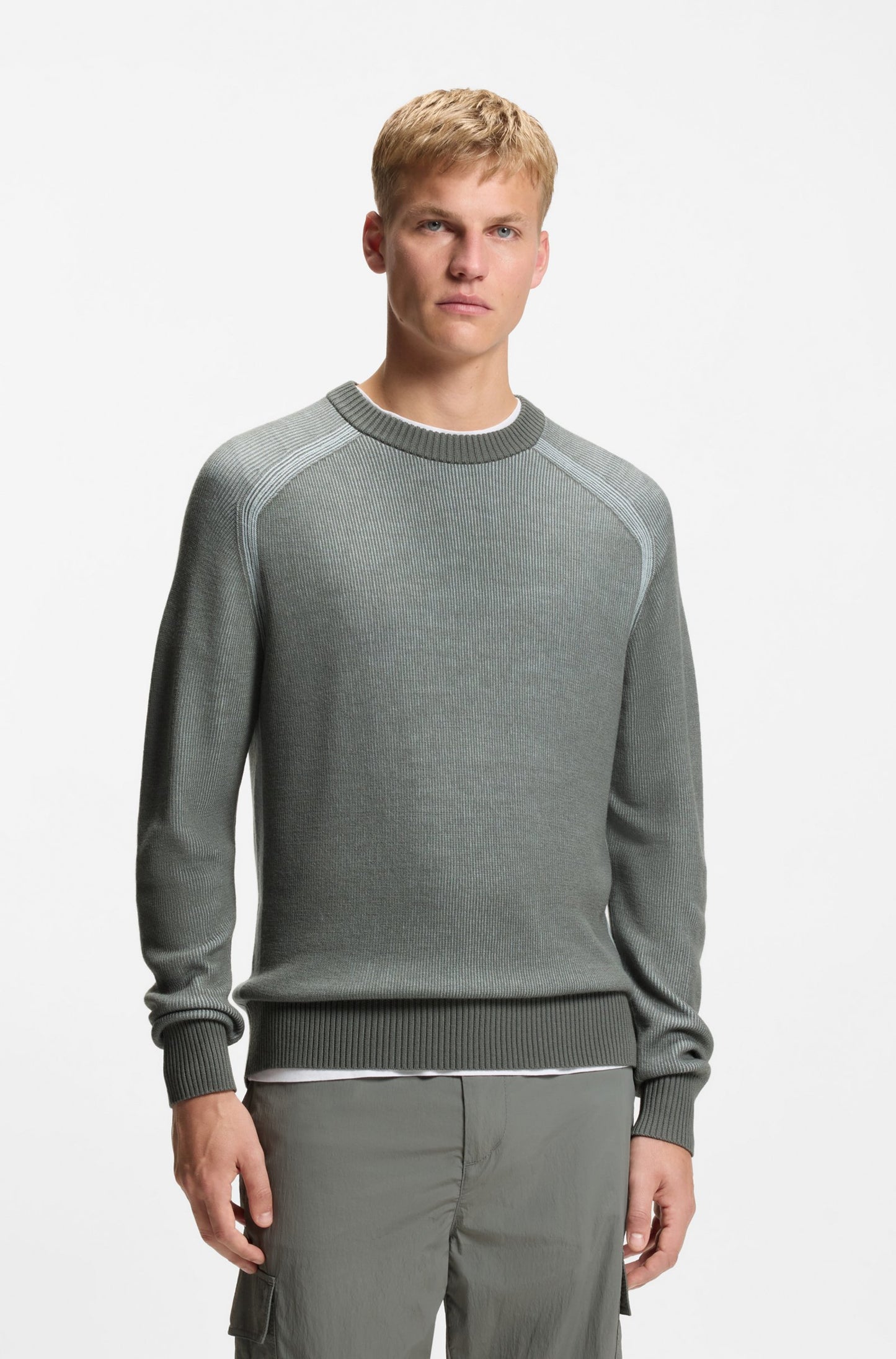 Boss Wool-blend sweater with ribbed knit
