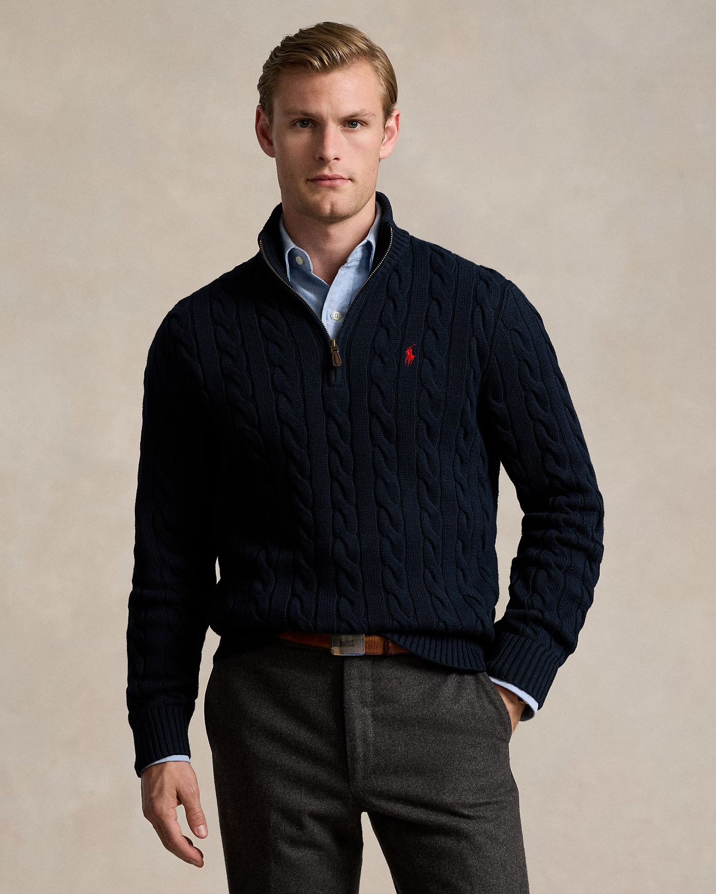 Ralph Lauren Cable-Knit Cotton Quarter-Zip Jumper