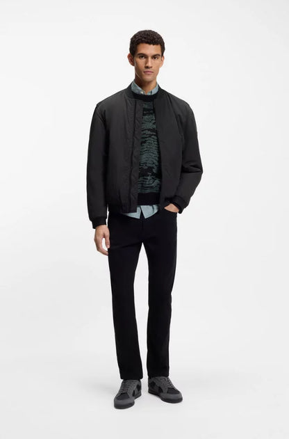 Boss Water-repellent bomber jacket in soft-touch fabric