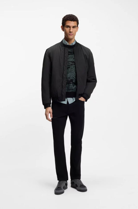 Boss Water-repellent bomber jacket in soft-touch fabric
