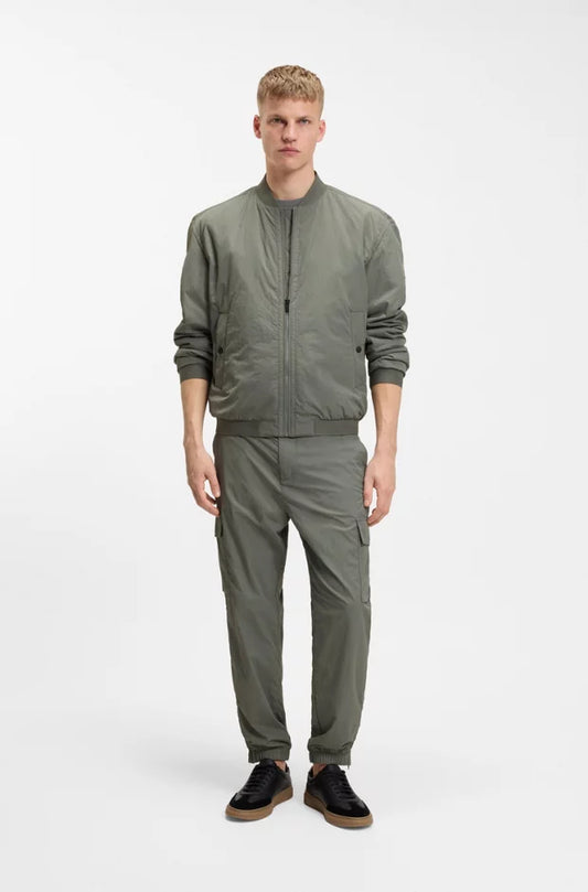 Boss Water-repellent bomber jacket in soft-touch fabric