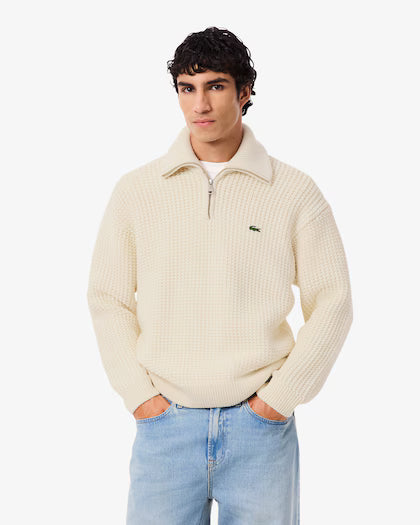 Lacoste Men's Half-Zip Heavy Wool Sweater