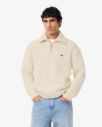 Lacoste Men's Half-Zip Heavy Wool Sweater