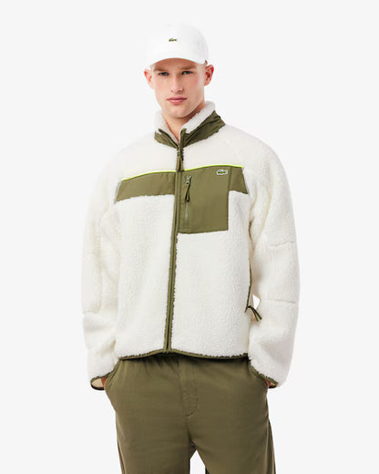 Lacoste Men's Colorblock Sherpa Fleece Jacket