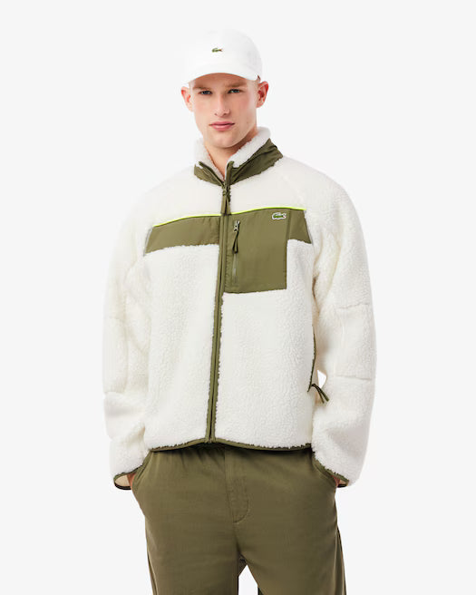 Lacoste Men's Colorblock Sherpa Fleece Jacket