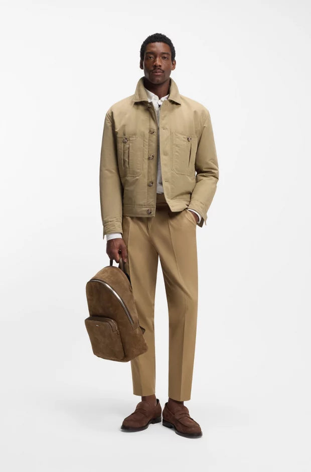 Boss Water-repellent jacket in peached fabric