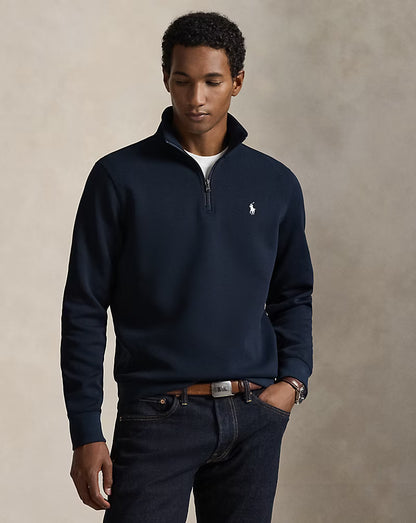 Ralph Lauren Double-Knit Quarter-Zip Pullover