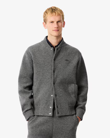 Lacoste Men's Merino Wool Jersey Bomber Jacket