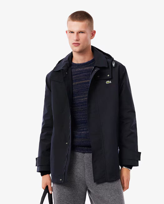 Lacoste Men's Mid-Length Water-Repellent Hooded Parka