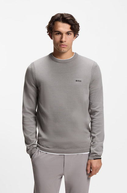 Boss Cotton sweater with contrast logo