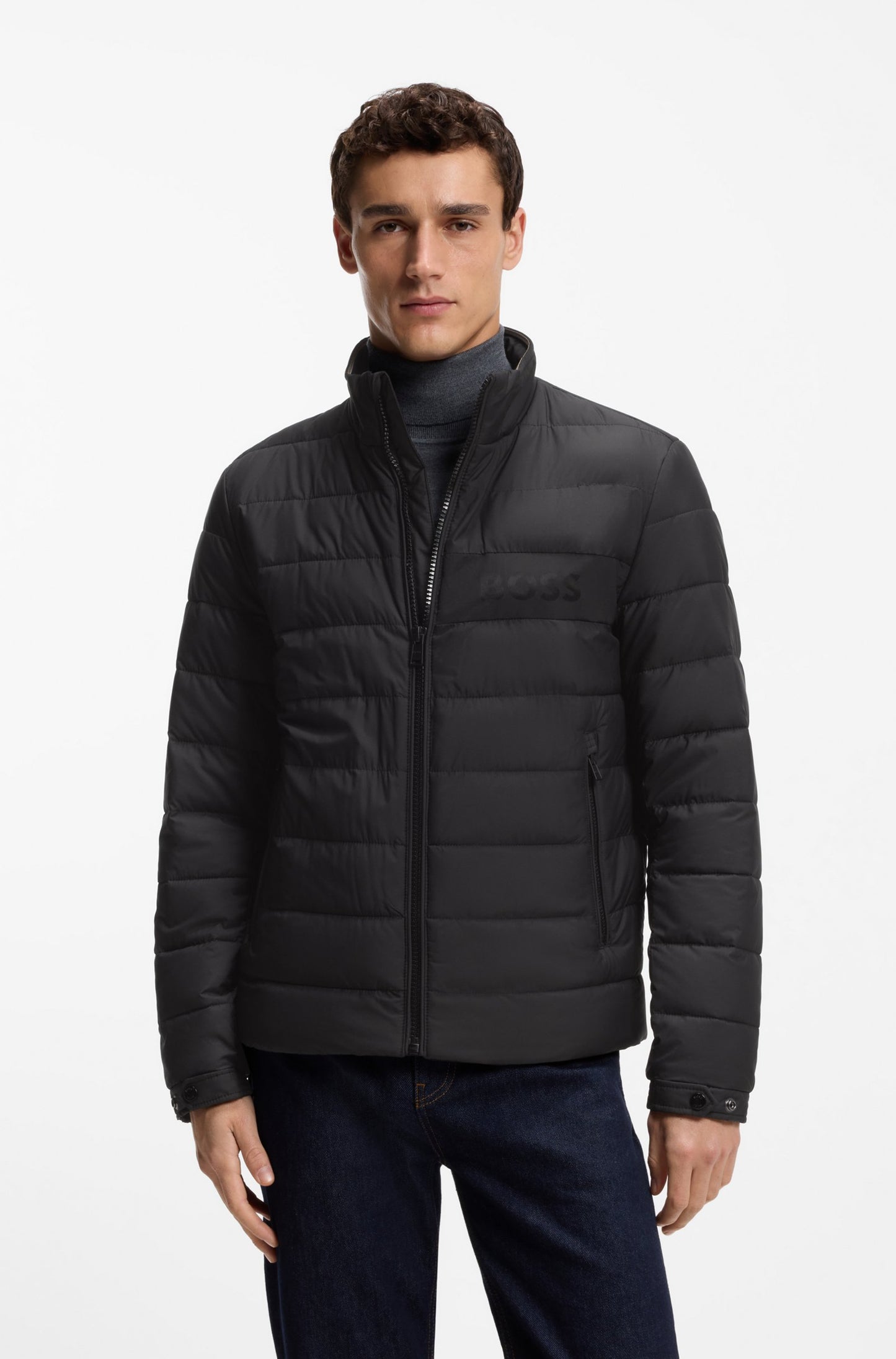 Boss Water-repellent jacket with logo detail