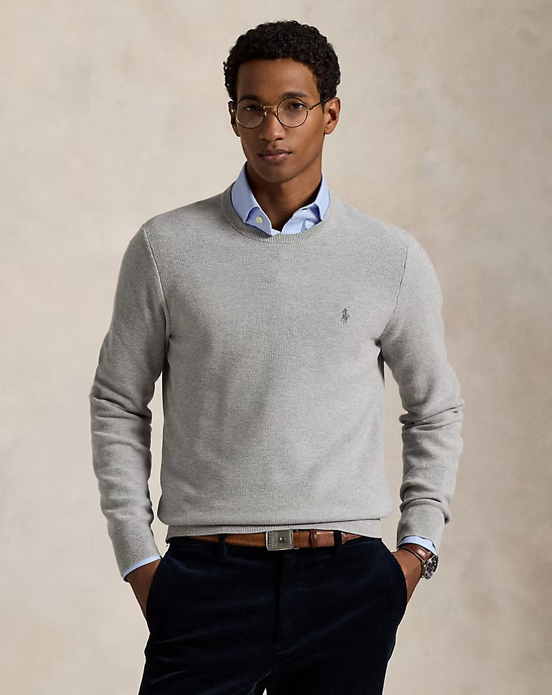 Ralph Lauren Mesh-Knit Cotton Crewneck Jumper