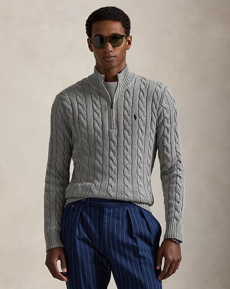 Ralph Lauren Cable-Knit Cotton Quarter-Zip Jumper
