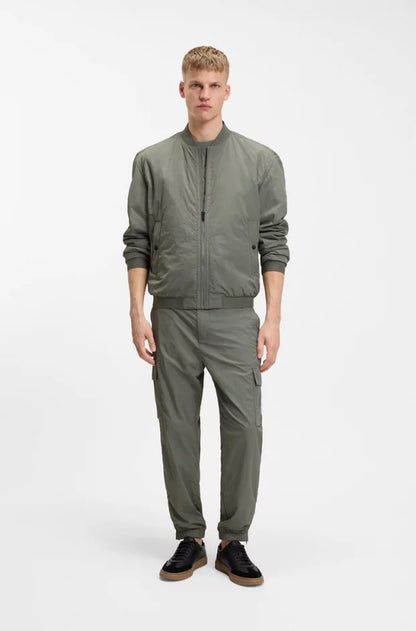 Boss Water-repellent bomber jacket in soft-touch fabric