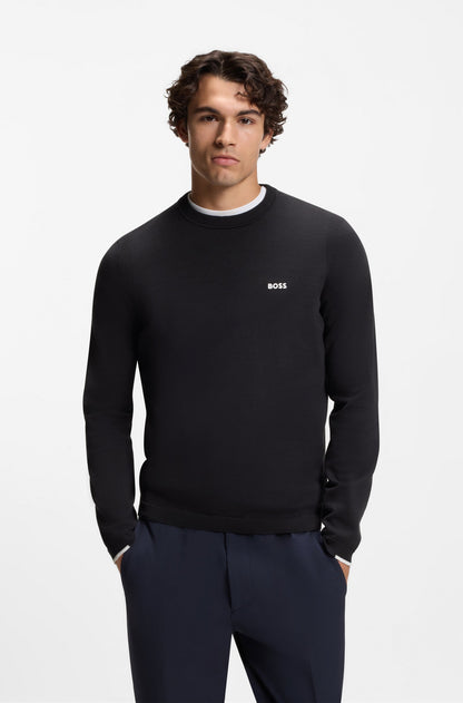Boss Cotton sweater with contrast logo