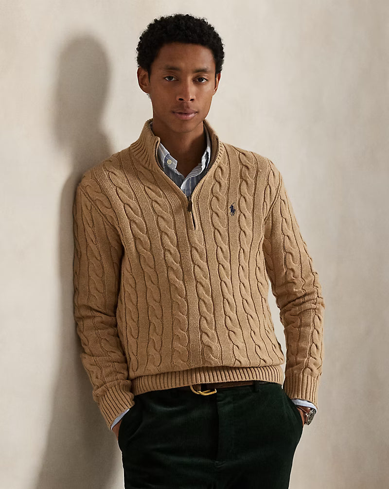 Ralph Lauren Cable-Knit Cotton Quarter-Zip Jumper