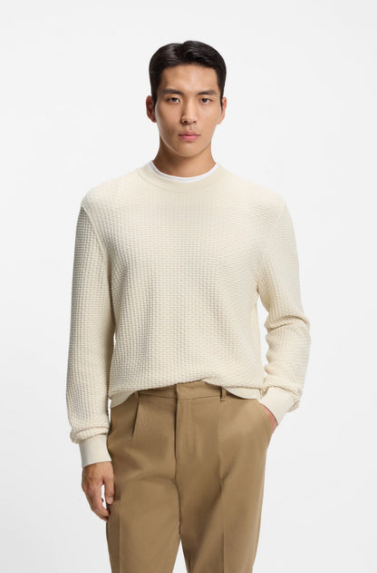Boss Cotton sweater with knitted structure