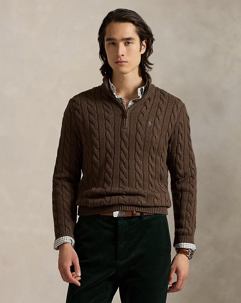 Ralph Lauren Cable-Knit Cotton Quarter-Zip Jumper
