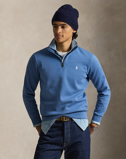 Ralph Lauren Double-Knit Quarter-Zip Pullover