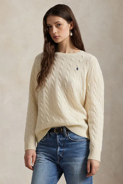 Cable-Knit Cotton-Cashmere Crewneck Jumper