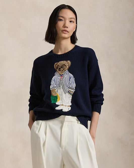 Polo Bear Cotton Crewneck Jumper