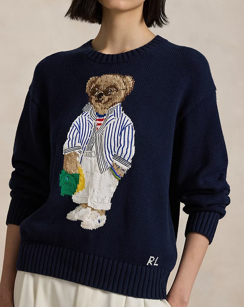 Polo Bear Cotton Crewneck Jumper
